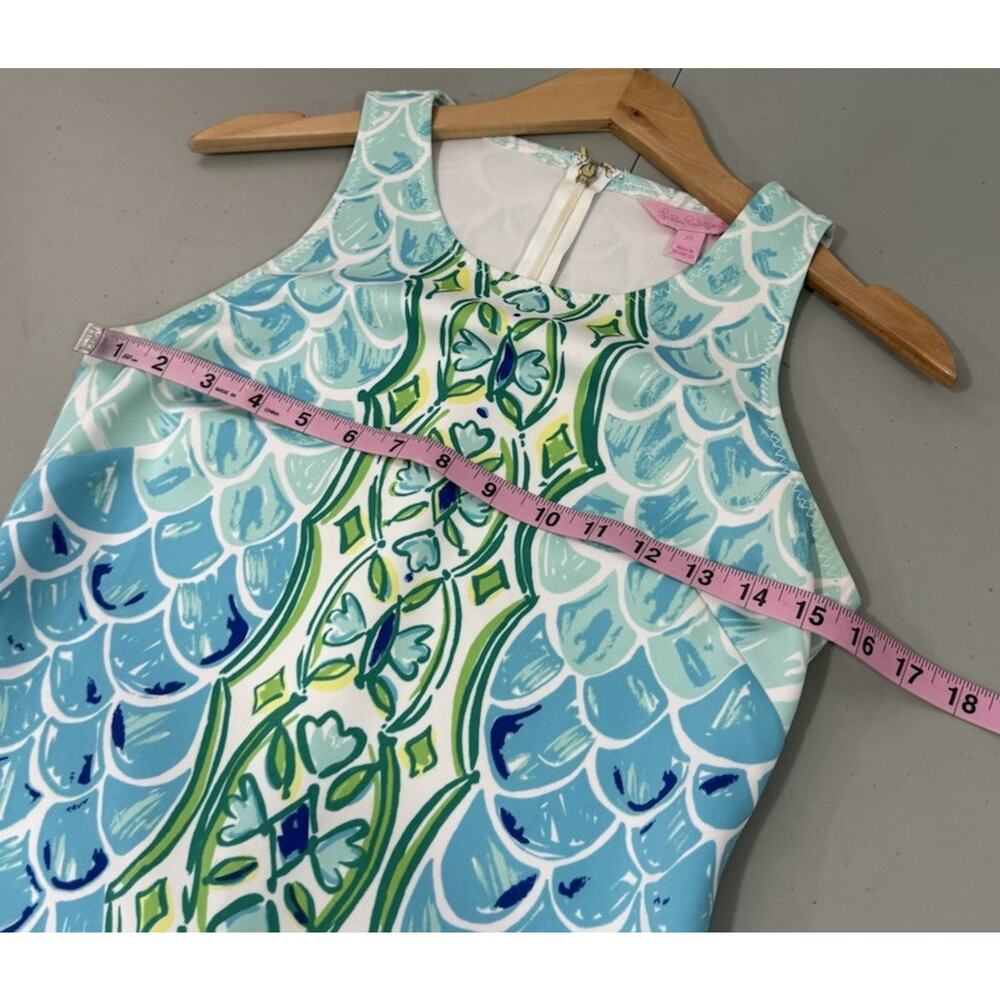 Lilly Pulitzer Perla Shift Dress fish Scale Scuba neoprene Beach Preppy XS - Picture 6 of 7